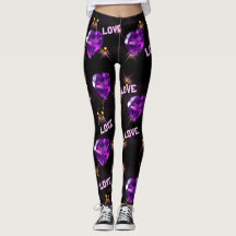 Purple Hearts & Love Valentine's Leggings