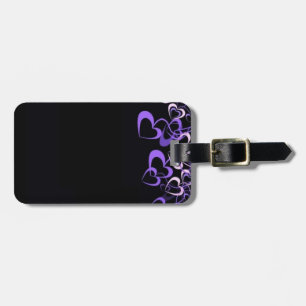 Purple Hearts Luggage Tag
