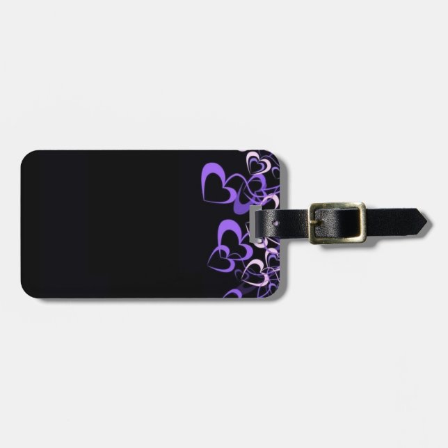 Purple Hearts Luggage Tag (Front Horizontal)