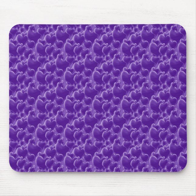 Purple Hearts Mouse Pad (Front)