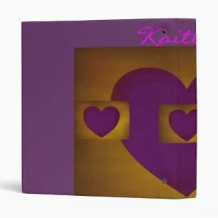 Purple Hearts on Gold Binder