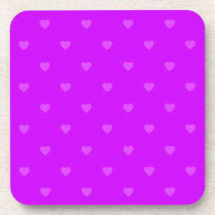 Purple hearts pattern coaster
