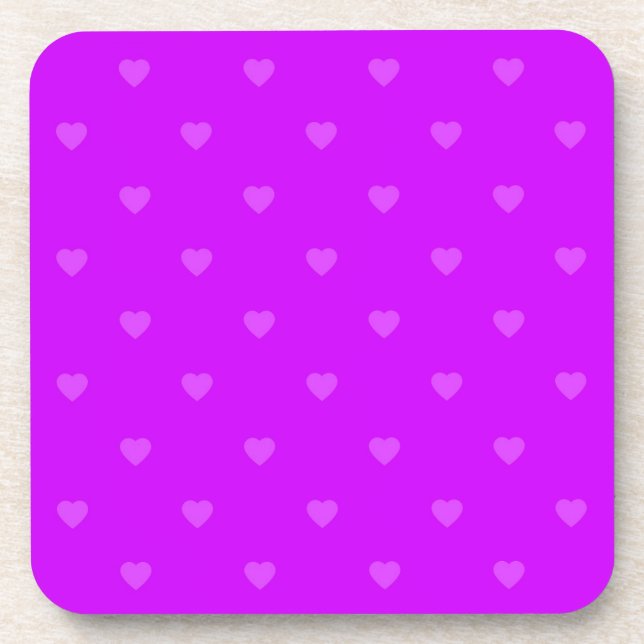 Purple hearts pattern coaster (Front)