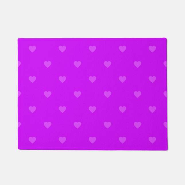 Purple hearts pattern doormat (Front)