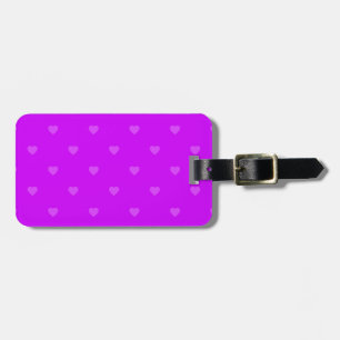 Purple hearts pattern luggage tag