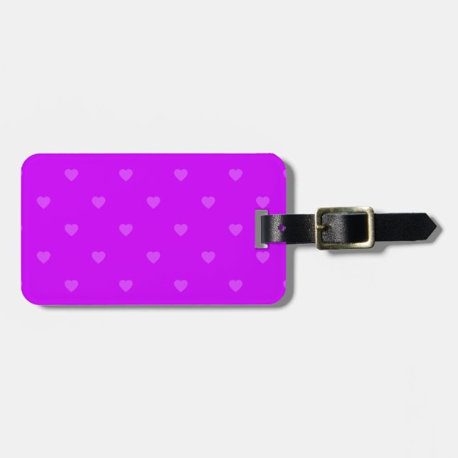 Purple hearts pattern luggage tag (Front Horizontal)