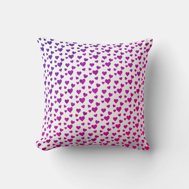 purple Hearts Pattern Valentine's Day   Throw Pillow (Front)