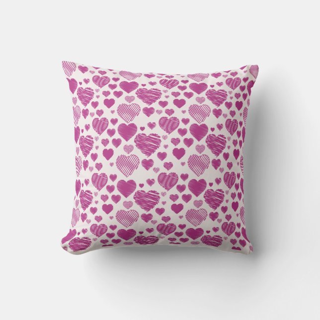 purple Hearts Pattern Valentine's Day   Throw Pillow (Front)