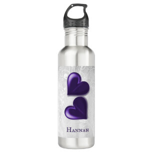 Purple Hearts Personalized 710 Ml Water Bottle