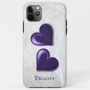 Purple Hearts Personalized iPhone 11 Pro Max Case