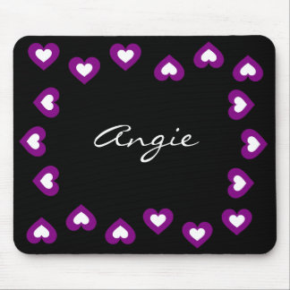 Purple Hearts Personalized Valentine Mousepad