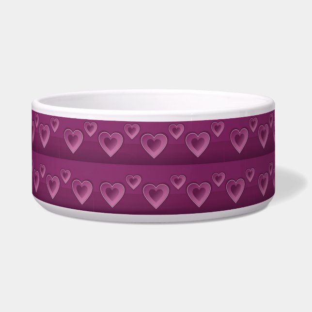 Purple Hearts Pet Bowl (Front)
