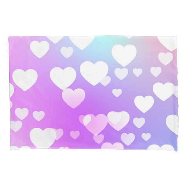 Purple Hearts Pillowcases. Pillowcase (Front-Left)