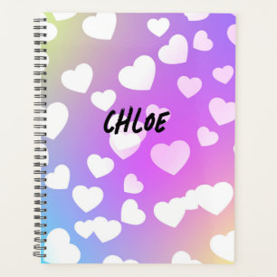 Purple Hearts Planner Personalized