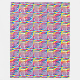 purple hearts rainbow blanket