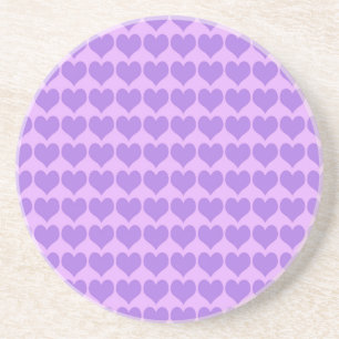 Purple Hearts Seamless Pattern Coaster