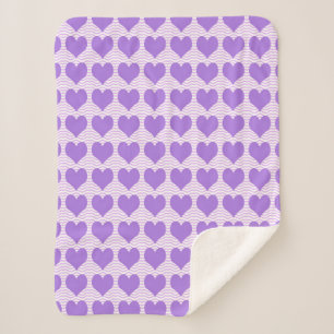Purple Hearts Sherpa Blanket