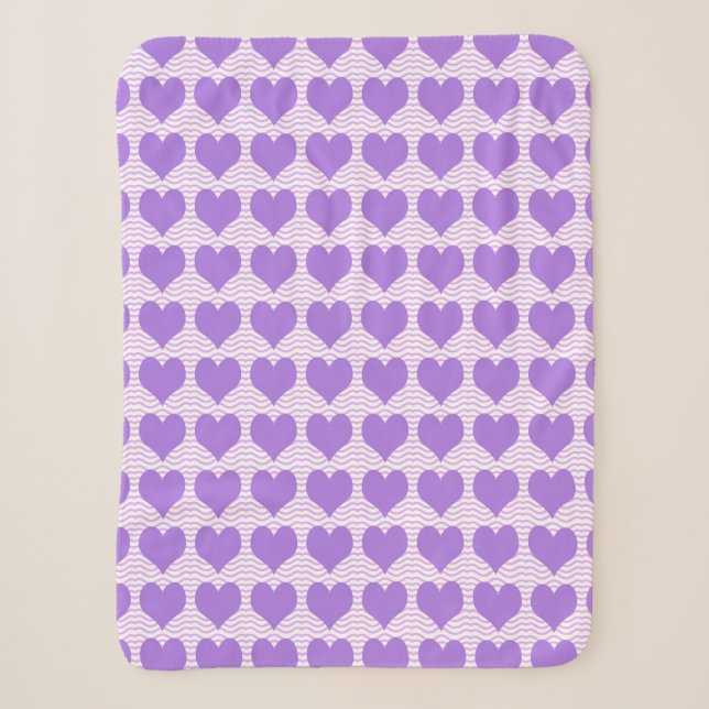 Purple Hearts Sherpa Blanket (Front)