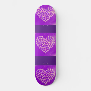 Purple hearts skateboard. skateboard