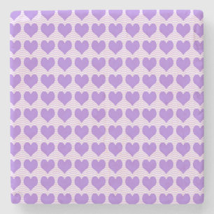 Purple Hearts Stone Coaster