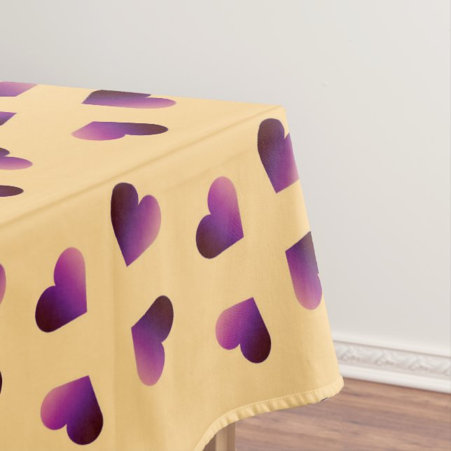 Purple hearts tablecloth (In Situ)