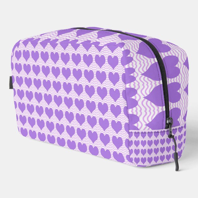 Purple Hearts Toiletry Bag (Right Corner)
