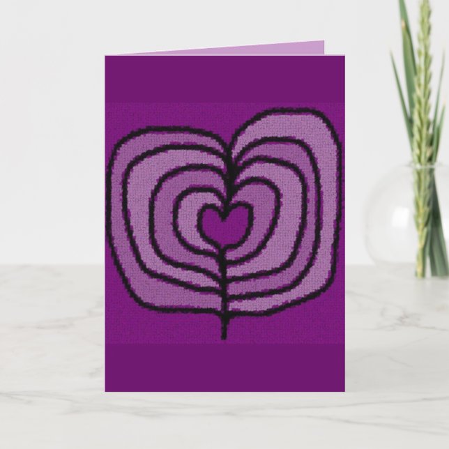 Purple Hearts Valentine's Day Card (Front)