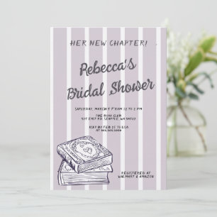 Purple Her New Chapter Storybook Bridal Shower Invitation