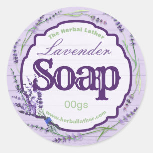 Purple Herbal Lavender Soap Labels