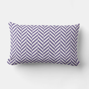 Purple Herringbone Chevron Pattern Lumbar Pillow