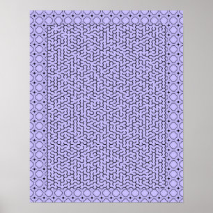 Purple Hexagon Maze Poster
