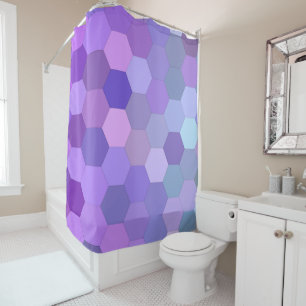 purple hexagon shower curtain