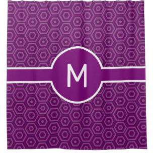 Purple Hexagons with Central Monogram Geometric