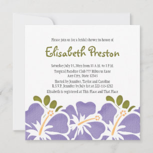 Purple Hibiscus Bridal Shower Invitations