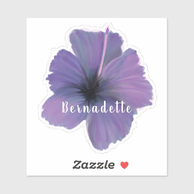 Purple Hibiscus flower name sticker (Feuille)