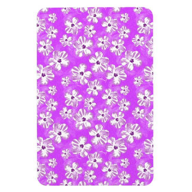 Purple Hibiscus Flowers Magnet (Vertical)