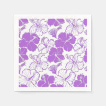 Purple Hibiscus Hawaiian flower Pattern Napkins