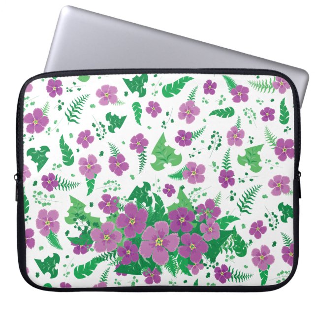 Purple Hibiscus Laptop Sleeve (Front)