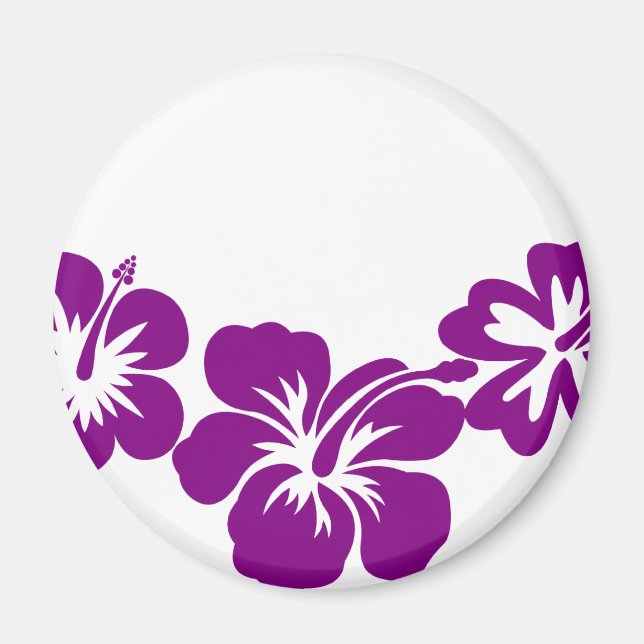 Purple hibiscus leis magnet (Front)
