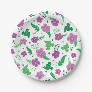 Purple Hibiscus Paper Plate