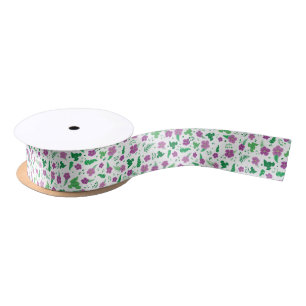 Purple Hibiscus Satin Ribbon
