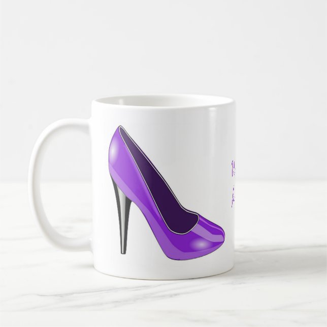 Purple High Heel Shoe Coffee Mug (Left)