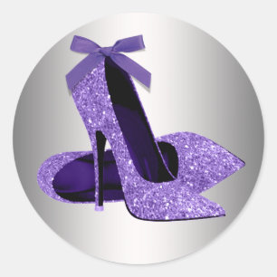 Purple High Heel Shoe Stickers