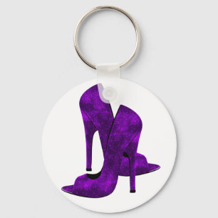Purple High Heel Shoes Keychain