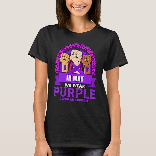 Purple High Heels In May We Wear Purple Lupus Warr T-Shirt (Front)