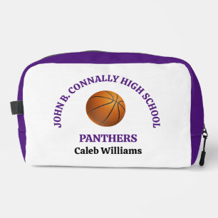 Purple High School Basketball Player Personalized Dopp Kit