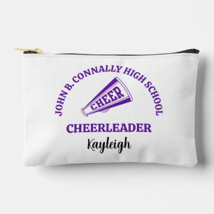 Purple High School Cheerleader Personalized Accessory Pouch