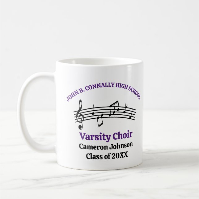 Purple High School Choir Customizable Coffee Mug (Left)