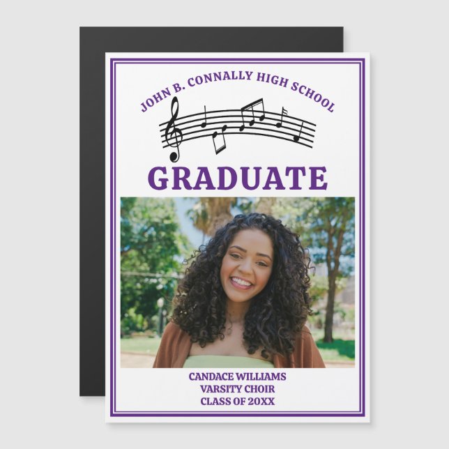 Purple High School Choir Photo Magnet (Devant / Derrière)