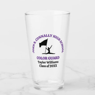 Purple High School Colour Guard Personalized Glass